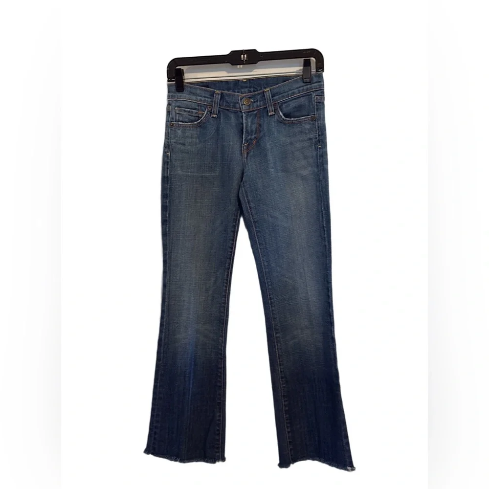 Citizens of Humanity Kelly 001 Low Waist Raw Hem Bootcut Jeans 25